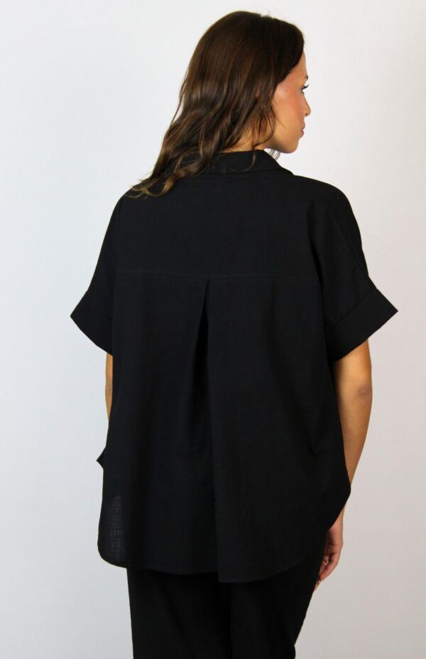 Риза памук черна - Image 4