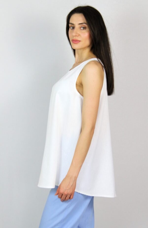 Туника потник лен бяла - Image 4