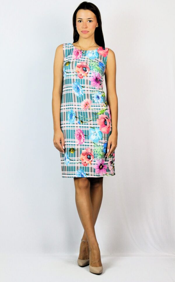 Рокля спринг цветя ментово зелено - Image 3