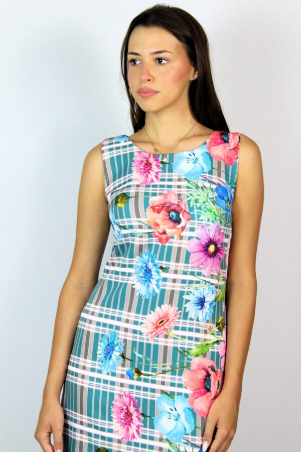 Рокля спринг цветя ментово зелено - Image 7