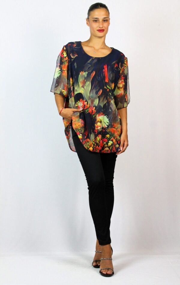 Туника шифон с цепнат ръкав - Image 3