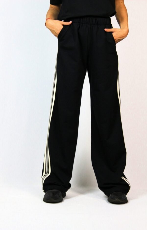 Спортен панталон с ивици 03 черен - Image 7