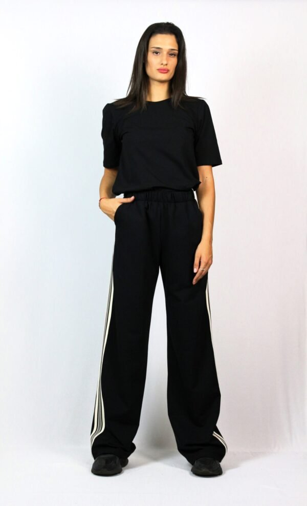 Спортен панталон с ивици 03 черен - Image 6