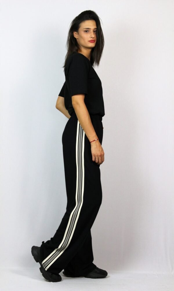 Спортен панталон с ивици 03 черен - Image 3