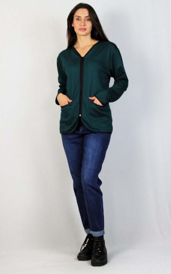 Жилетка с цип петрол - Image 3