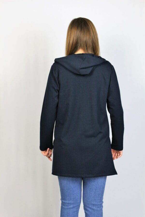 Жилетка - суитшърт с цип  тъмносиня - Image 6