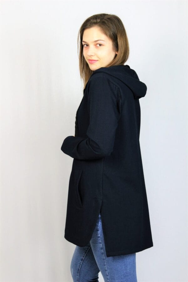 Жилетка - суитшърт с цип  тъмносиня - Image 5