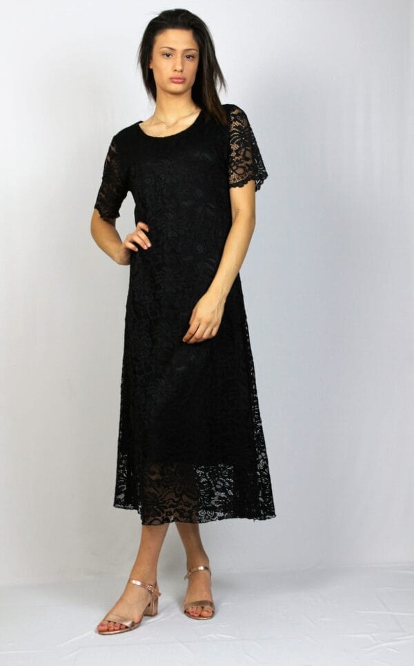 Дантелена рокля черна - Image 8