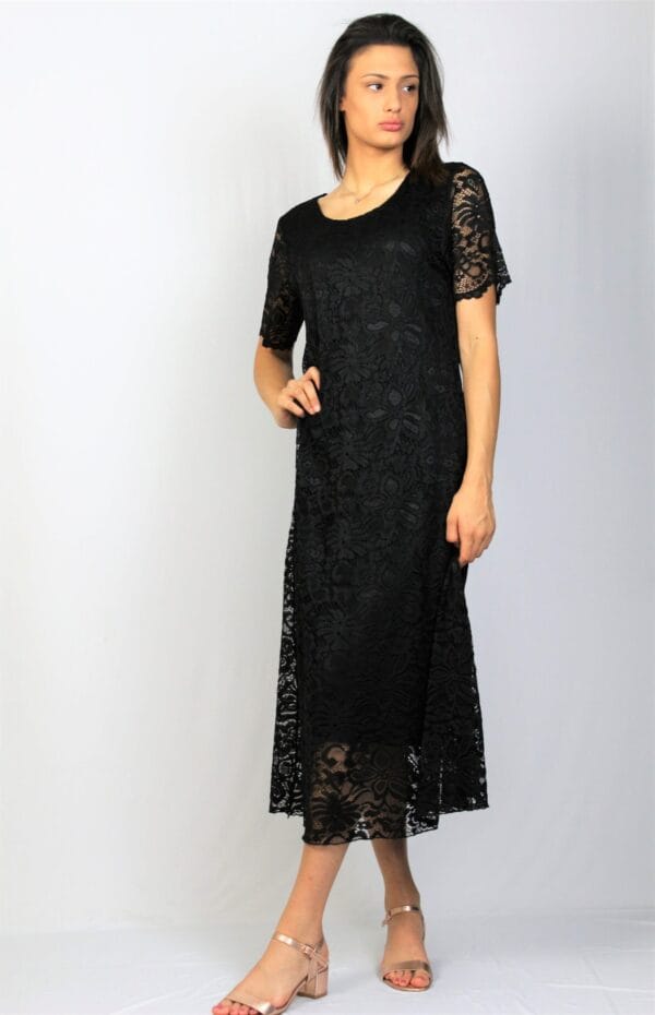 Дантелена рокля черна - Image 7