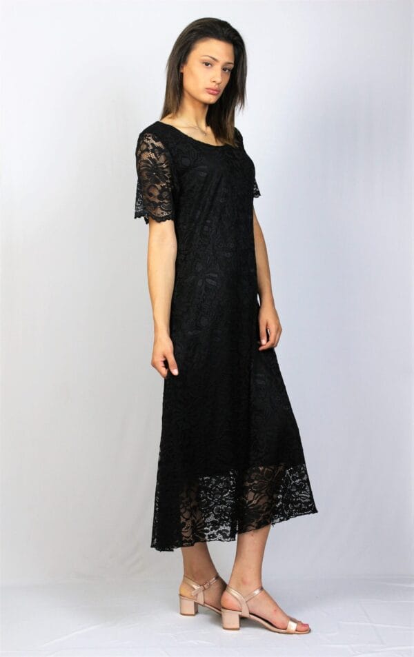 Дантелена рокля черна - Image 4