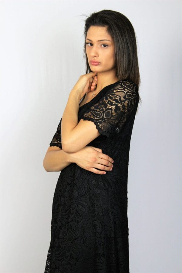 Дантелена рокля черна - Image 9