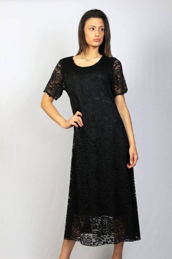 Дантелена рокля черна - Image 5
