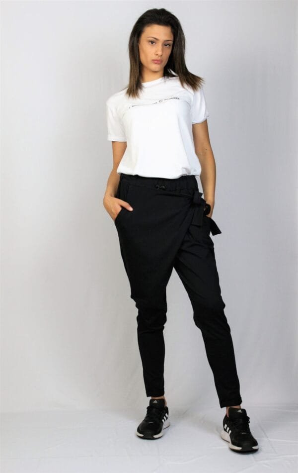 Панталон с прехвърляне черен - Image 6