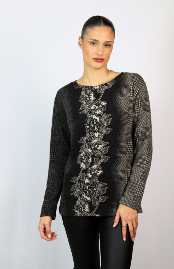 Блуза в бежово и черно - Image 1