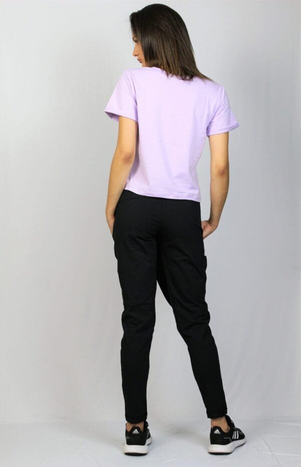 Панталон с прехвърляне черен - Image 3