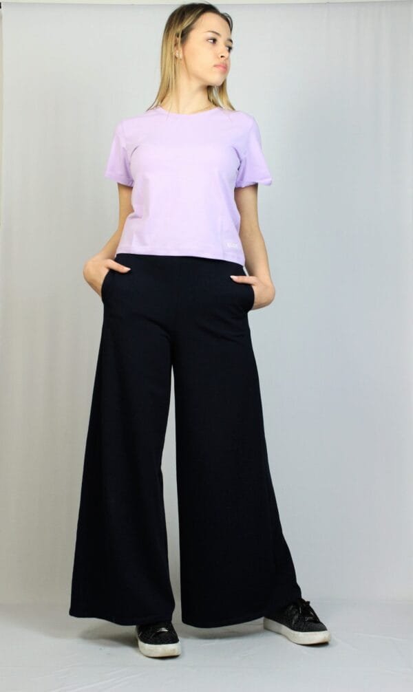 Панталон разкроен тъмносин - Image 7