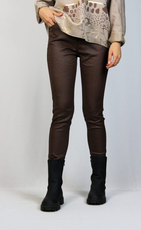 Кожен панталон кафяв - Image 3