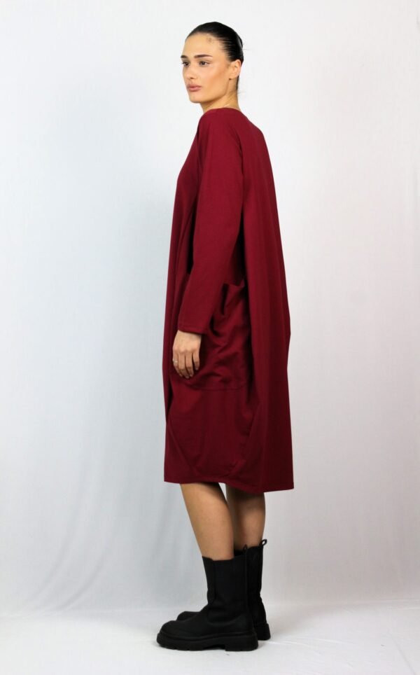 Рокля тип балон бордо - Image 4