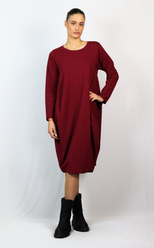 Рокля тип балон бордо - Image 5