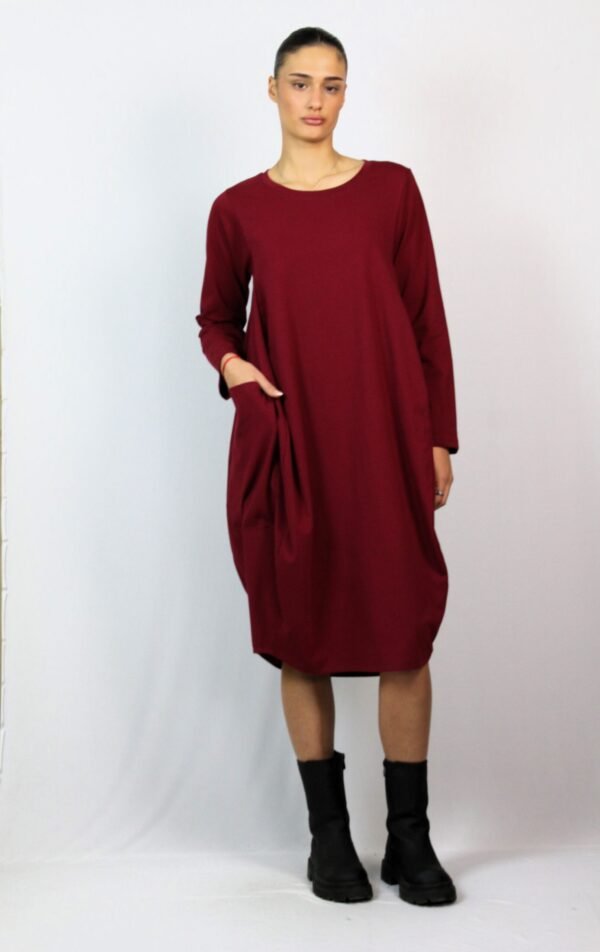 Рокля тип балон бордо - Image 6