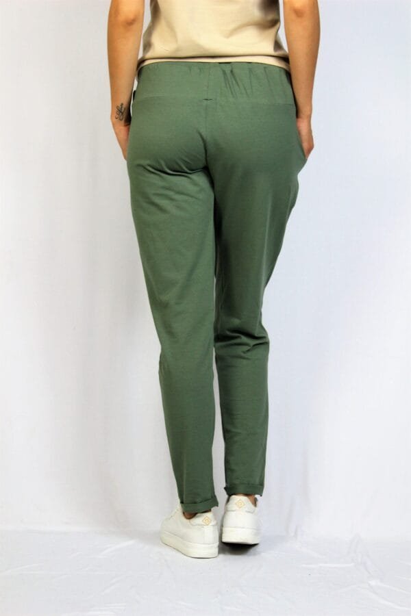 Панталон с прехвърляне каки - Image 5