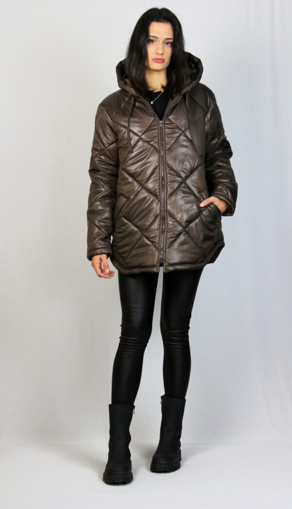 Ватирано яке ромбоиди кафяво - Image 5