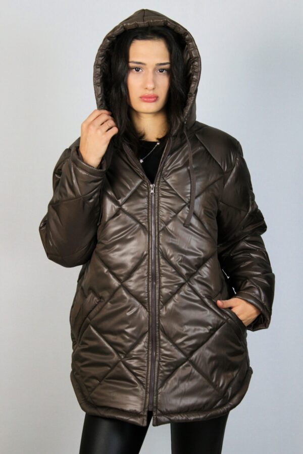 Ватирано яке ромбоиди кафяво - Image 7