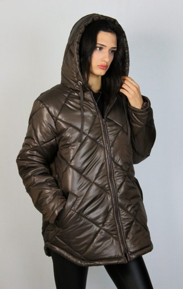 Ватирано яке ромбоиди кафяво - Image 9