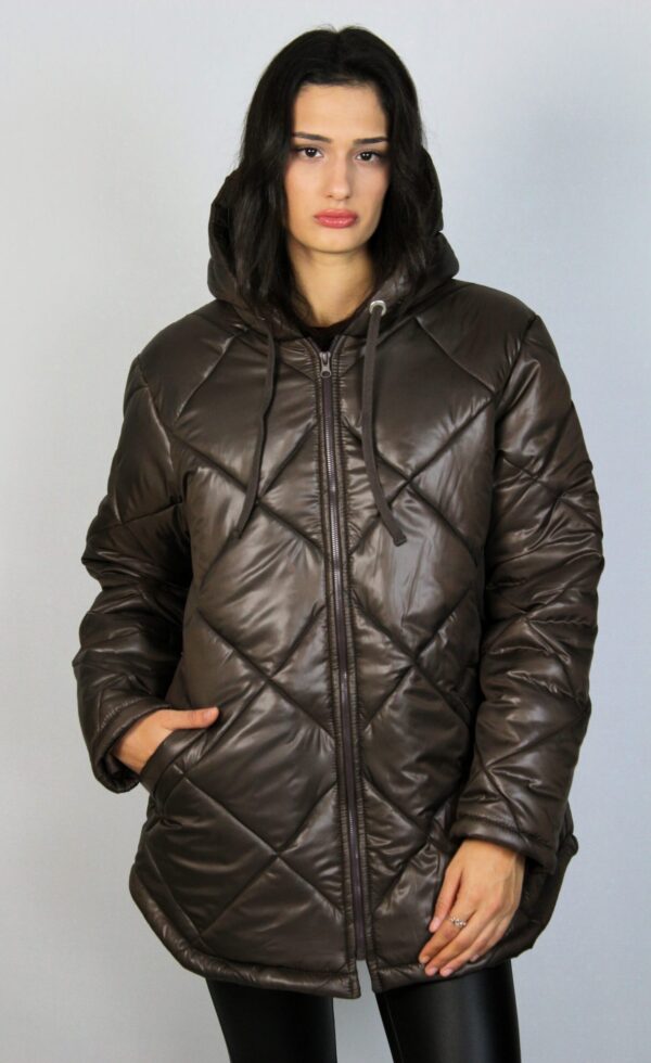 Ватирано яке ромбоиди кафяво - Image 3