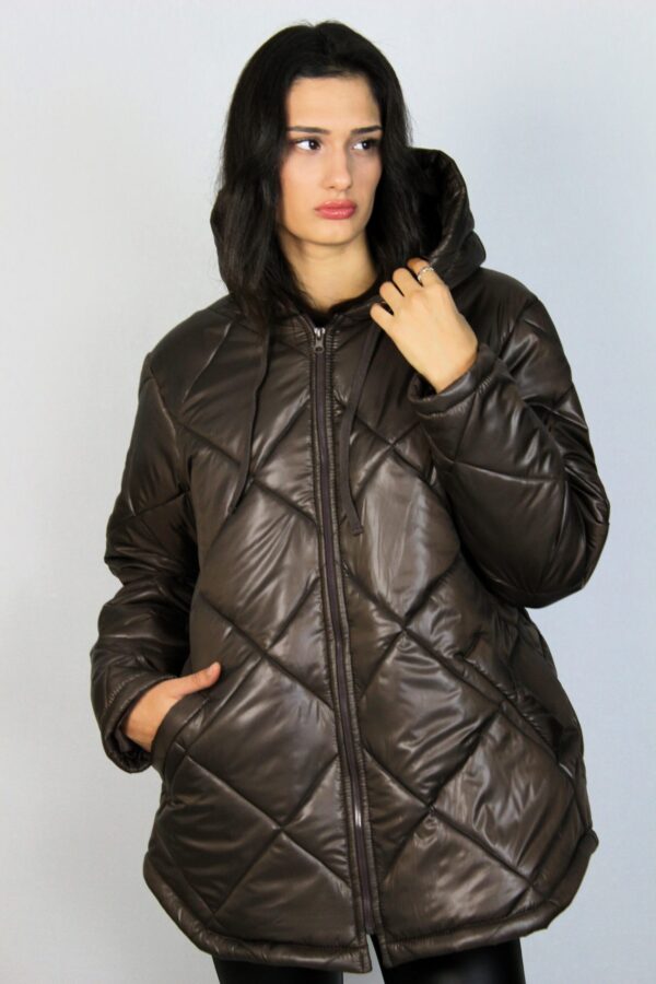 Ватирано яке ромбоиди кафяво - Image 4