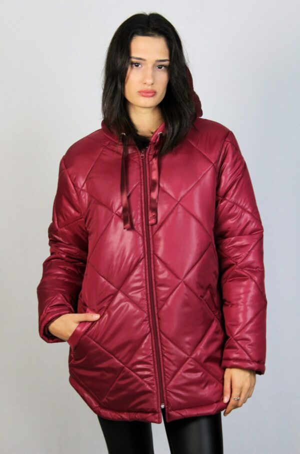 Ватирано яке ромбоиди бордо - Image 7