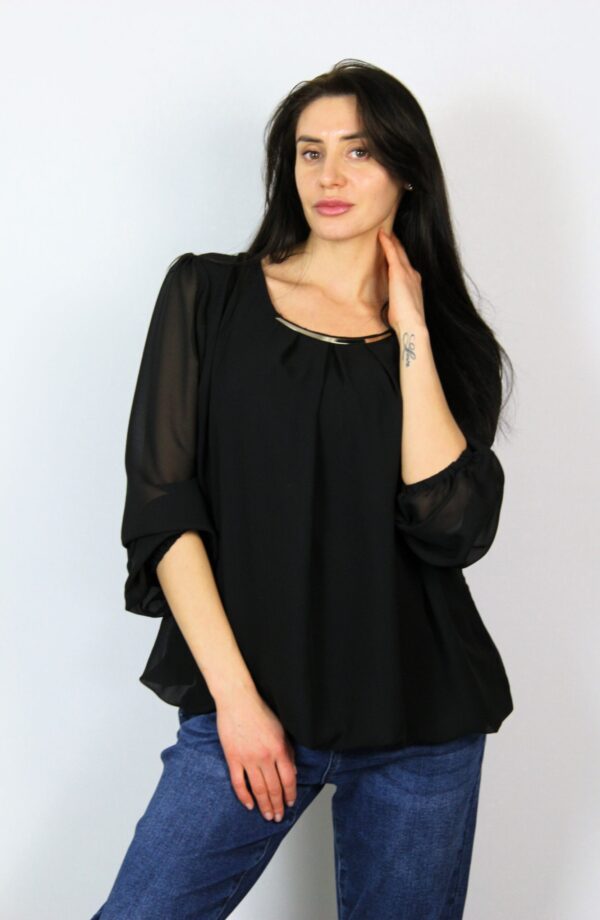 Блуза шифон черна - Image 6