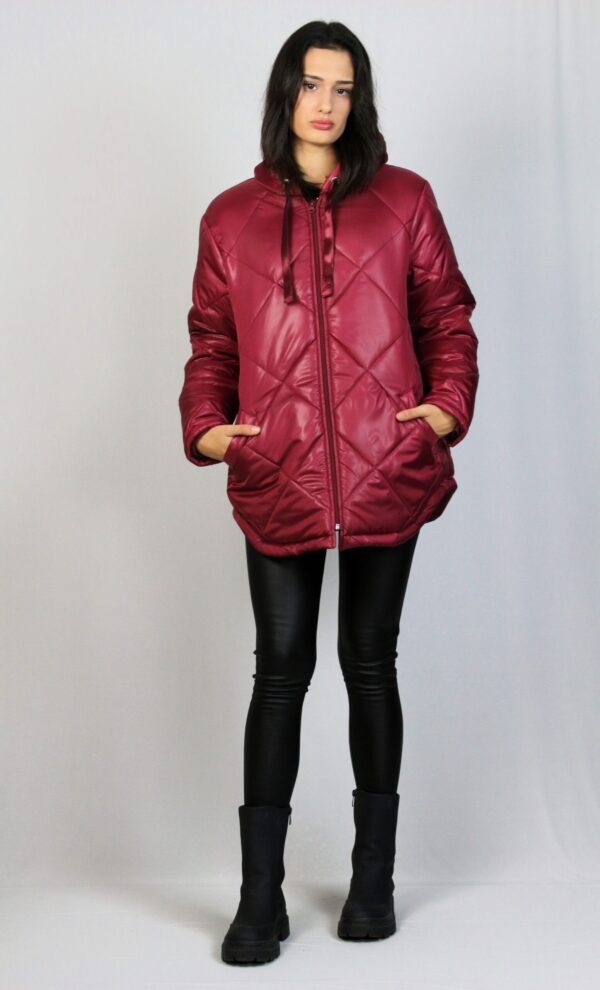 Ватирано яке ромбоиди бордо - Image 8