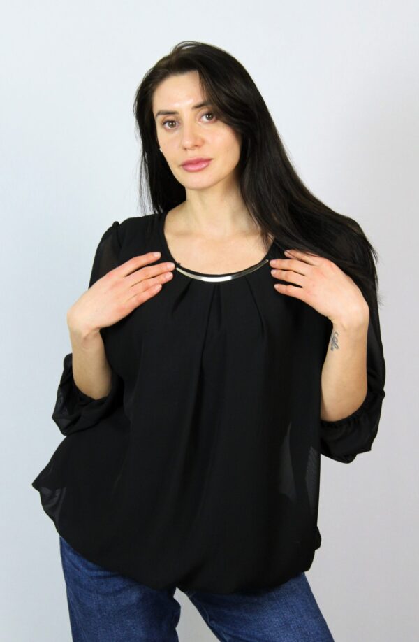 Блуза шифон черна - Image 5