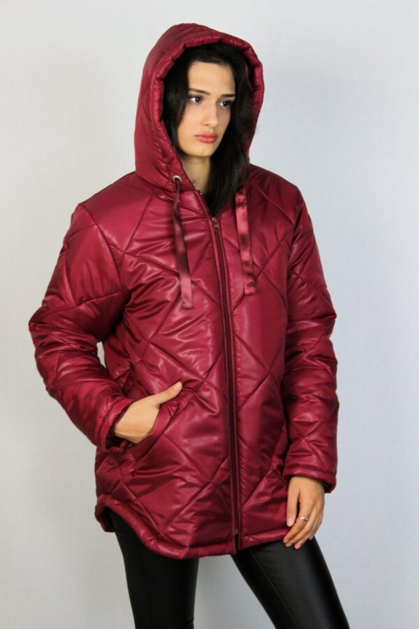 Ватирано яке ромбоиди бордо - Image 3