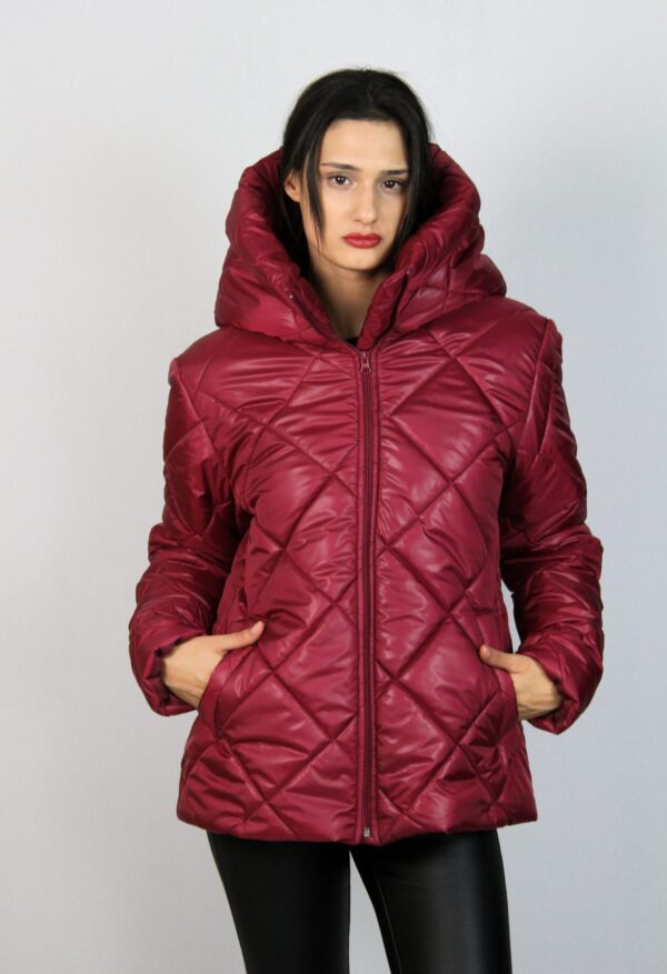 Яке с качулка бордо - Image 10