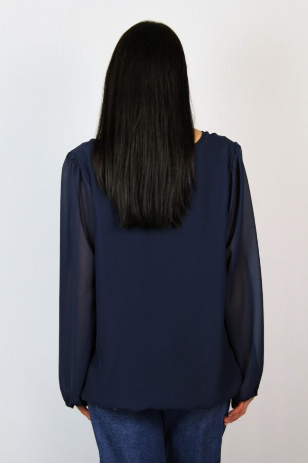 Блуза шифон тъмносиня - Image 6