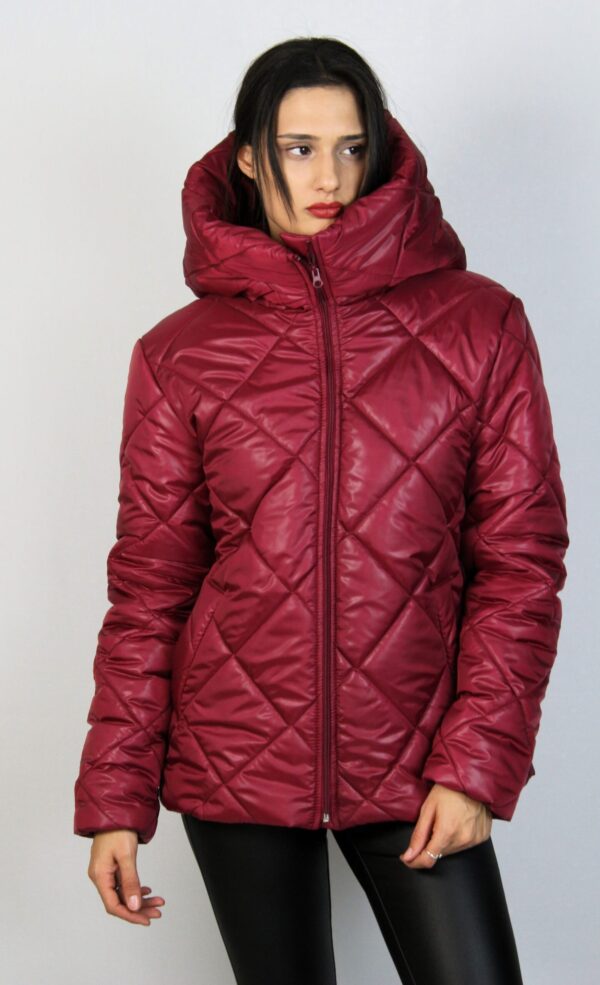 Яке с качулка бордо - Image 5