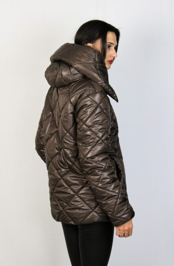 Яке с качулка кафяво - Image 4