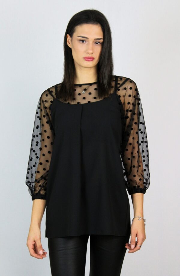 Блуза от креп шифон и тюл - Image 3