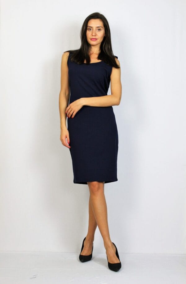 Комплект СТИЛ-Рокля и Туника от дантела тъмносин - Image 5