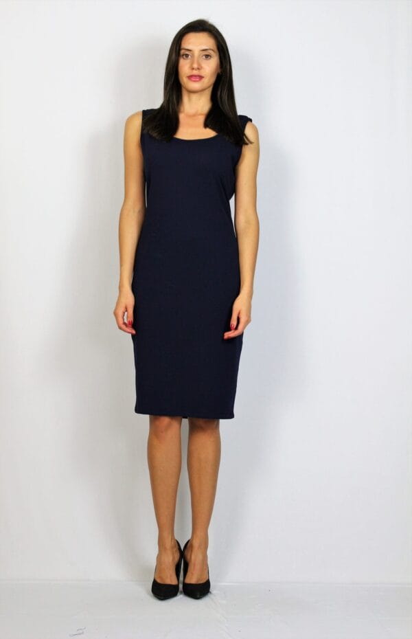 Комплект СТИЛ-Рокля и Туника от дантела тъмносин - Image 4