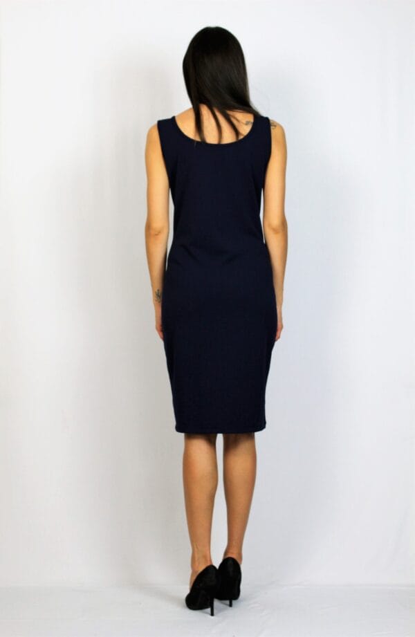 Комплект СТИЛ-Рокля и Туника от дантела тъмносин - Image 6