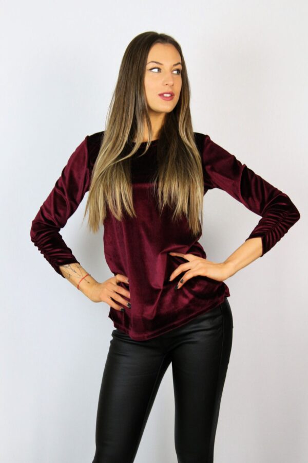 Блуза кадифе бордо - Image 3