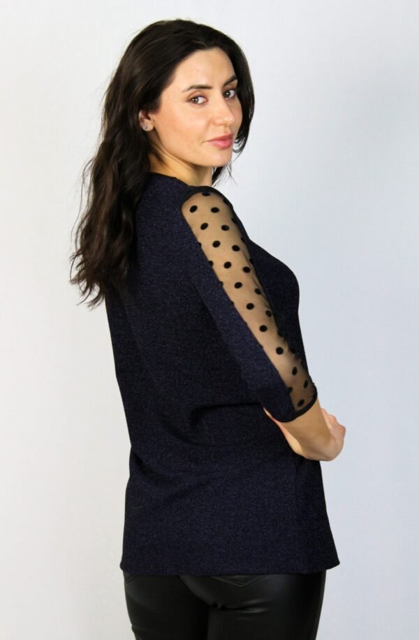 Блуза ламе тъмносиньо - лилава - Image 5