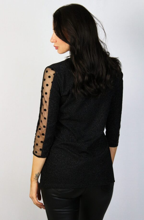 Блуза с кант от тюл и черно ламе - Image 5