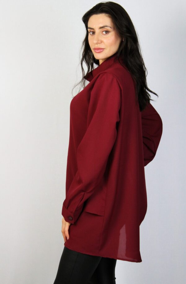 Риза с двойна предница бордо - Image 5