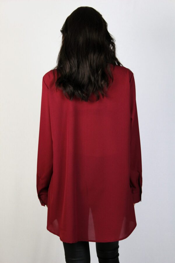 Риза с двойна предница бордо - Image 8