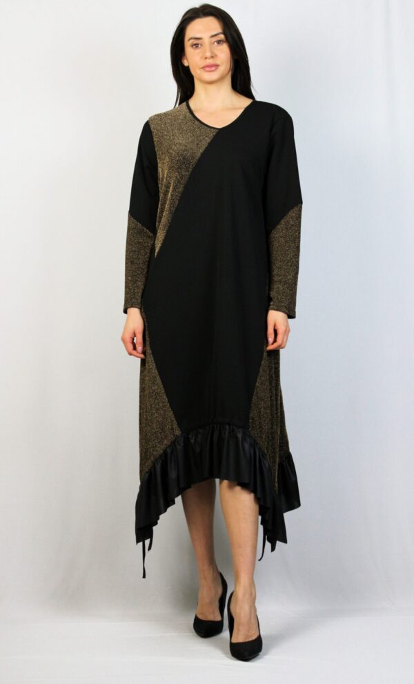 Свободна рокля с къдра и връзки - Image 3