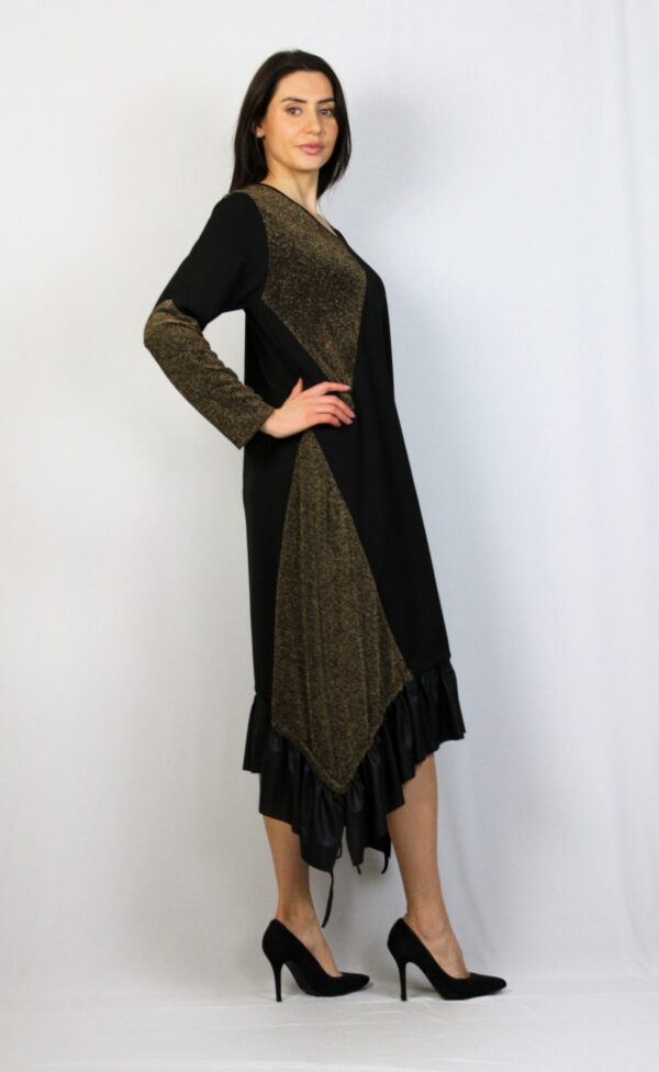 Свободна рокля с къдра и връзки - Image 5